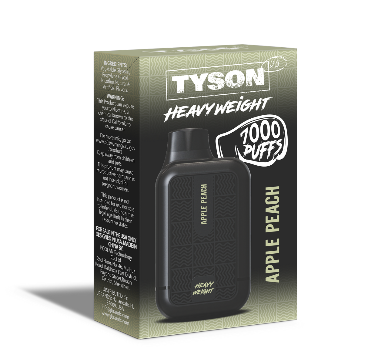TYSON APPLE PEACH 7000 PUFFS 10ct