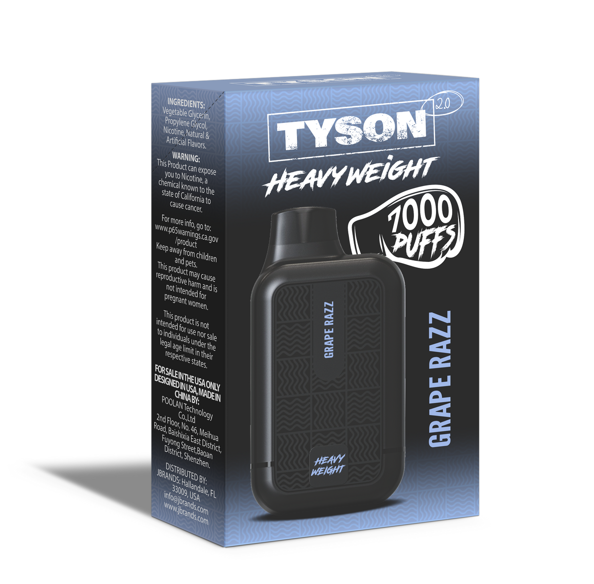 TYSON GRAPE RAZZ 7000 PUFFS 10ct
