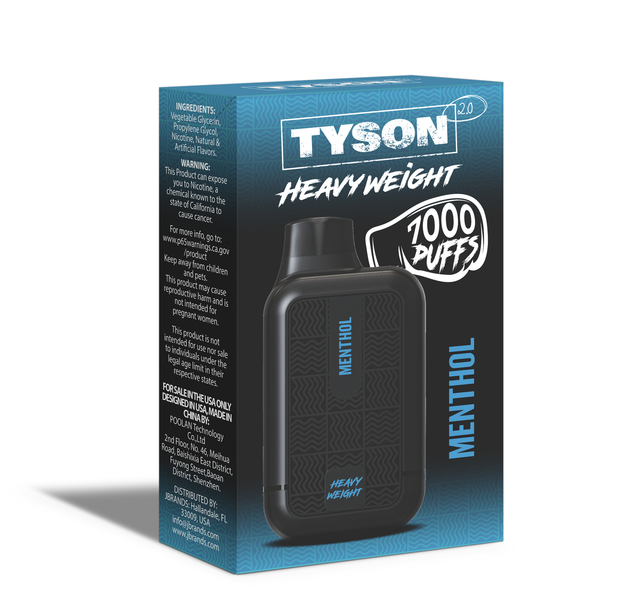 TYSON MENTHOL 7000 PUFFS 10ct