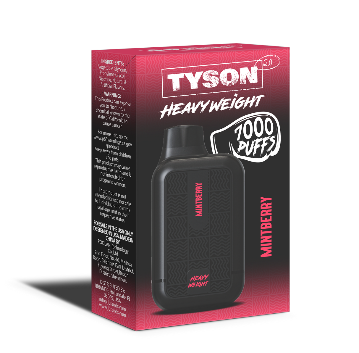 TYSON MINT BERRY 7000 PUFFS 10ct