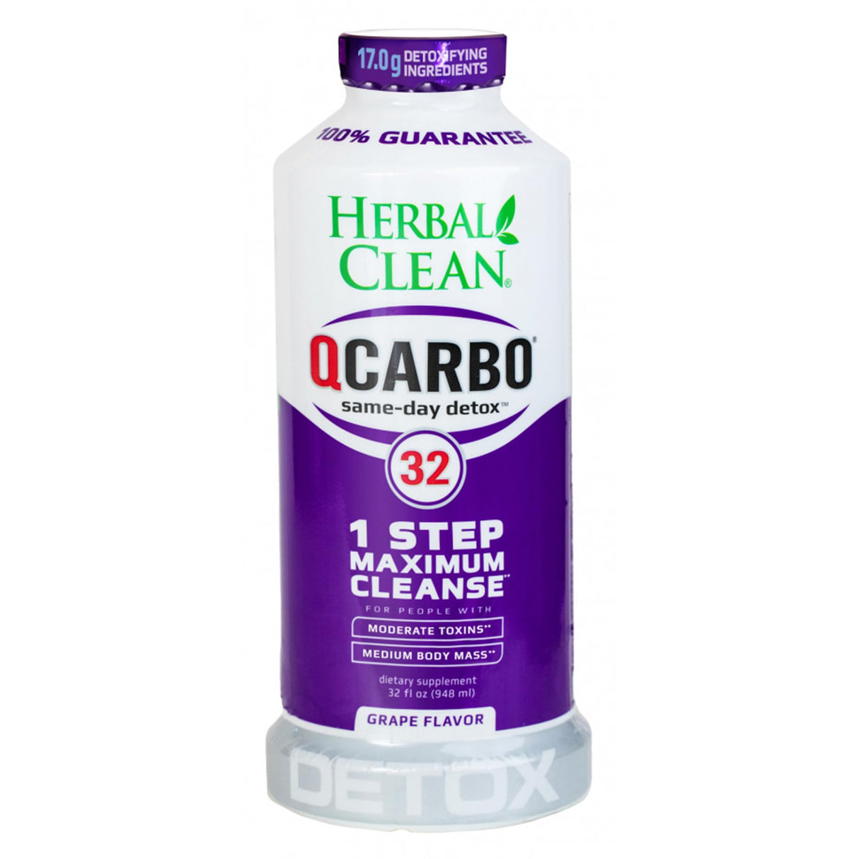 Qcarbo Herbal clean Detox 32oz Grape
