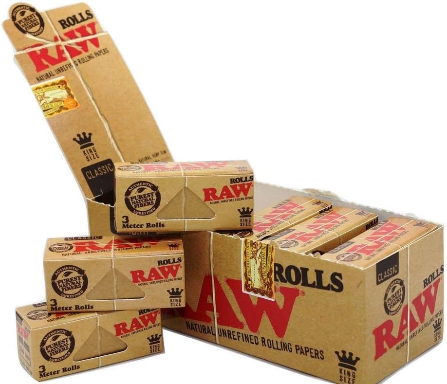 Raw Classic paper King size wide 3 meter rolls 12ct