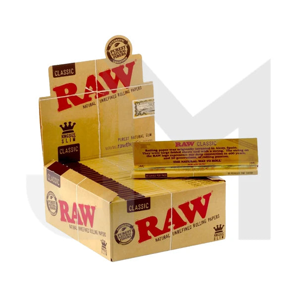 Raw rolling papers king size slim 50 per pack