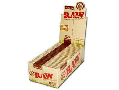 Raw slow burning hemp papers single wide 50ct