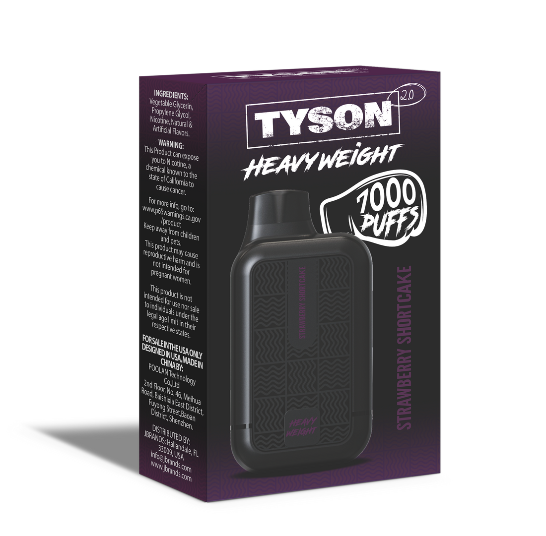 TYSON ROUND 2 SRAWBERRY SHORTCAKE  7500 PUFFS 10ct