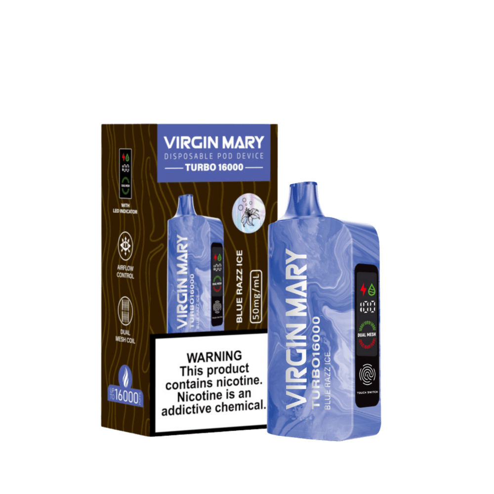 Virgin Mary Turbo 16000 5ct Blue razz ice