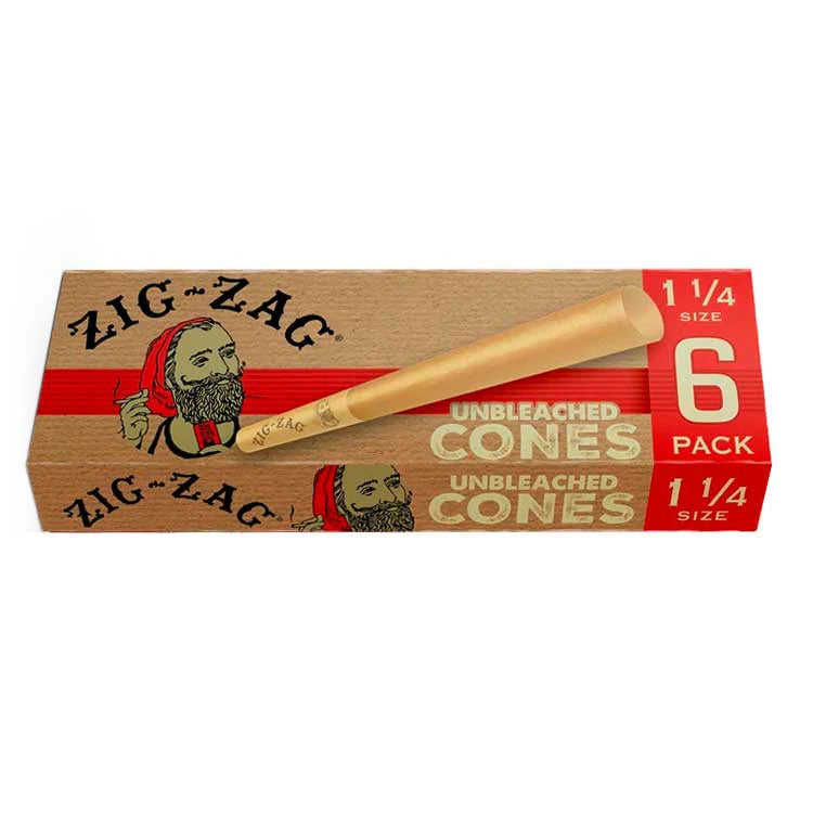 ZIG ZAG UN BLEACHED CONES1 ¼ 6 PACK