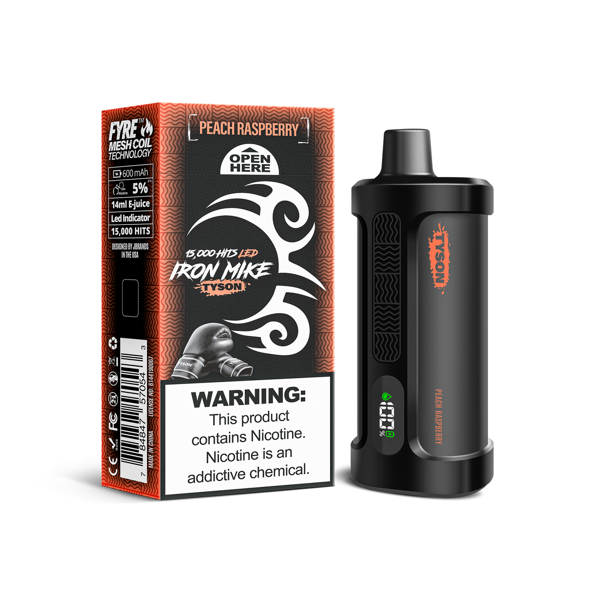 IRON MIKE TYSON 5ct PEACH RASPBERRY