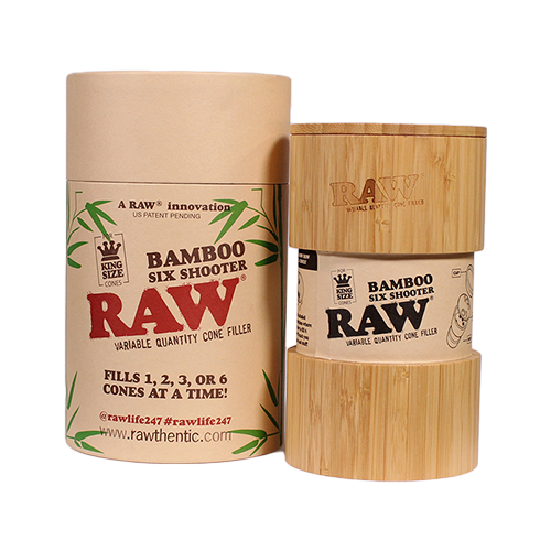 raw cone filler bamboo six shooter king size