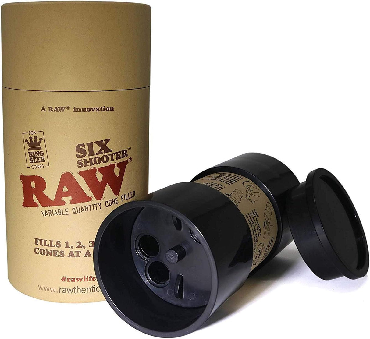 raw cone filler six shooter king size