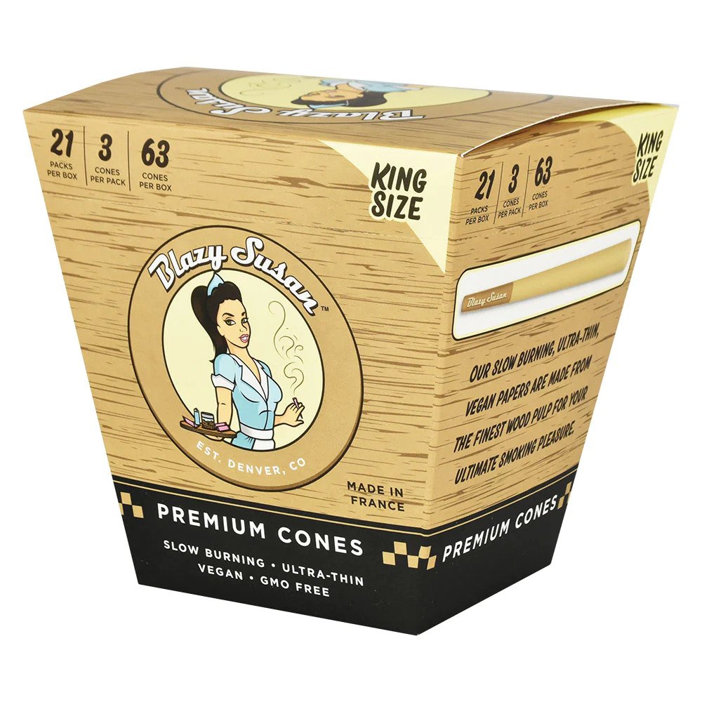 BLAZY SUSAN PREMIUM CONES KING SIZE 63 CONES PER BOX