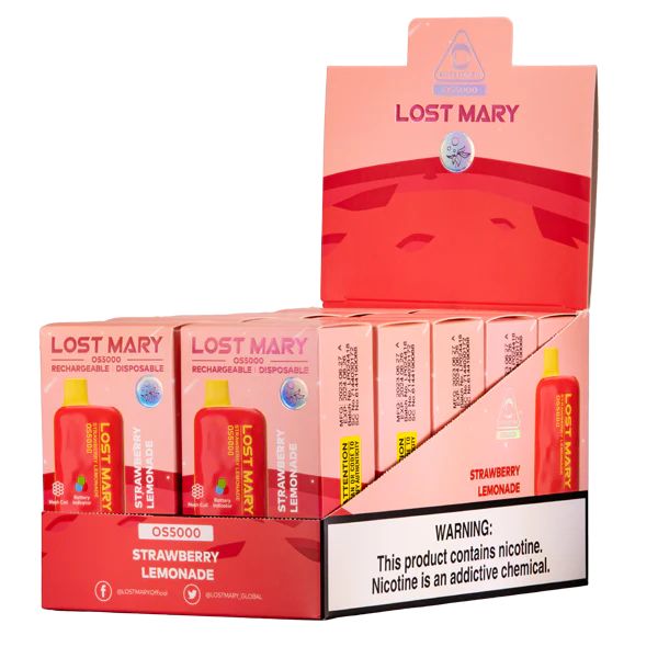 Lost mary Os5000 strawberry lemonade 5000 puffs 10ct