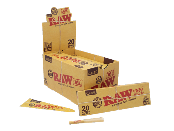 raw cone classic rolling paper size 70/45 20ct