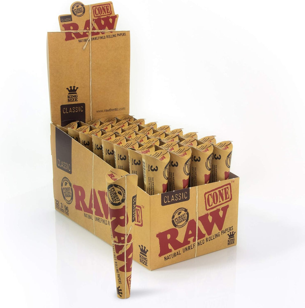 Raw cone classic king size 32 pack/3 cones