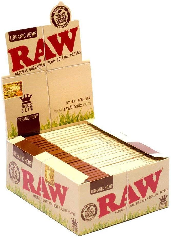 Raw slow burning organic hemp paper kings sizes slim 50ct